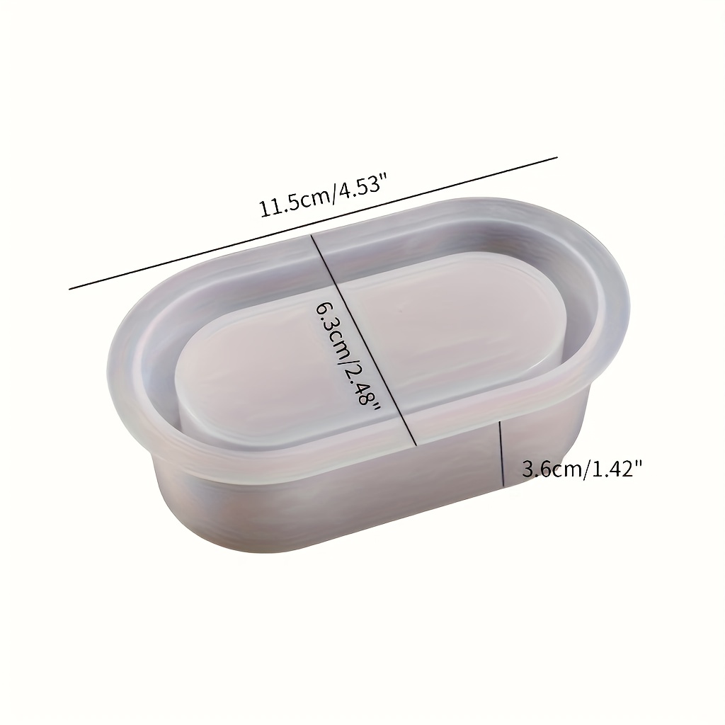 Resin Casting Molds 1pc Silicone Mold - Mini Oval Flowerpot Mold - Concrete And Cement Flowerpot - Flowerpot In Pink And White Craft Forms, Candle Container, And Decorative Items
