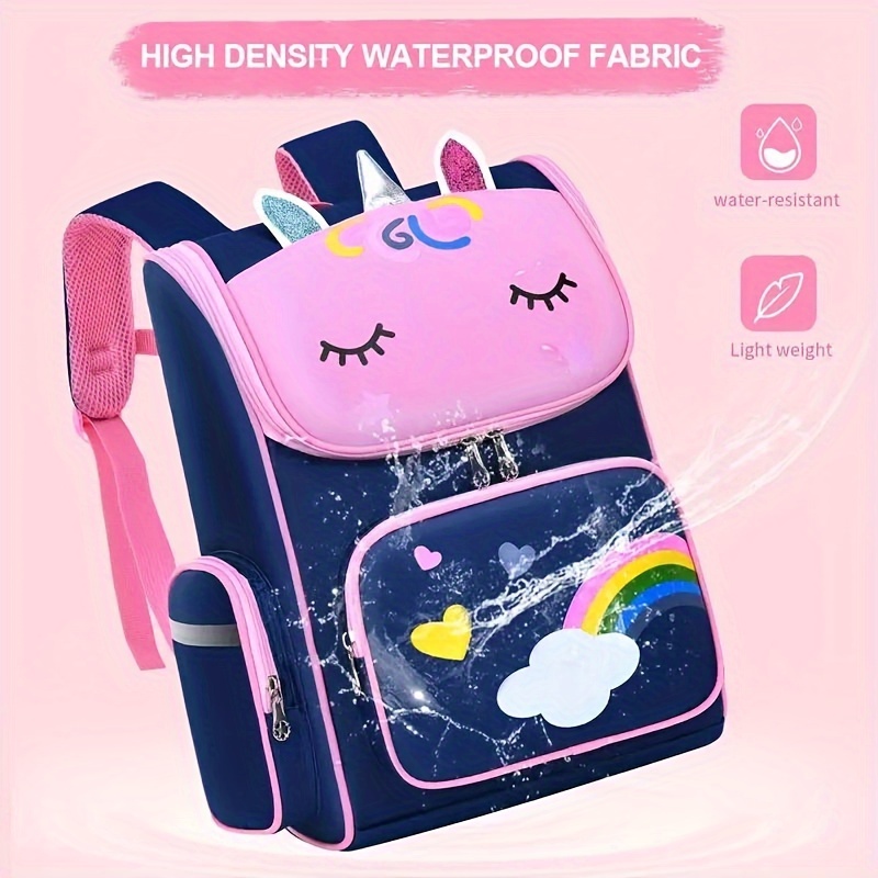 

Nouveau Sac À Dos Licornes De Dessin Animé Mignon, Sac À Dos En Nylon Imperméable Et Léger 1 Pièce