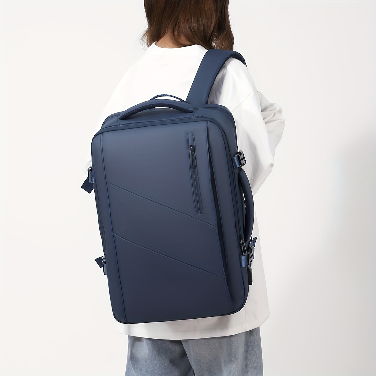 Mochila de viaje multifuncional para aventuras al aire libre, bolso de mano, mochila de senderismo, equipaje con múltiples bolsillos, gran capacidad, diseño simple y elegante, ideal para viajes de negocios o transporte diario - Imagen 13