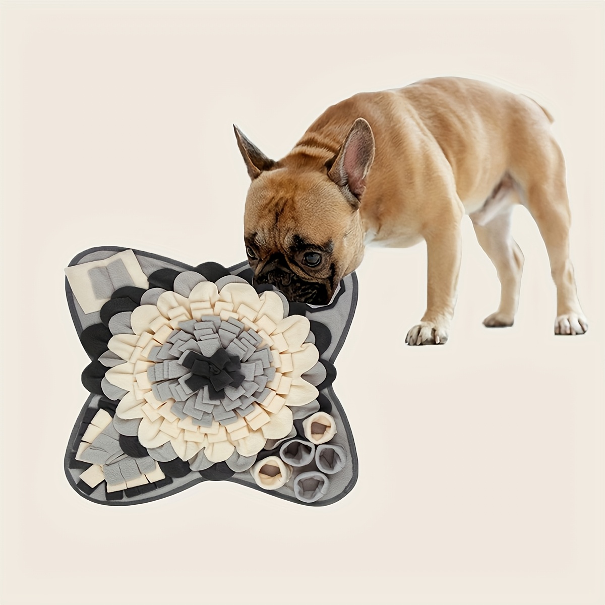 1pc Gray Dog Snuffle Mat, Pet Scent Training Puzzle Mat Toy, Random Style And Color Shipping