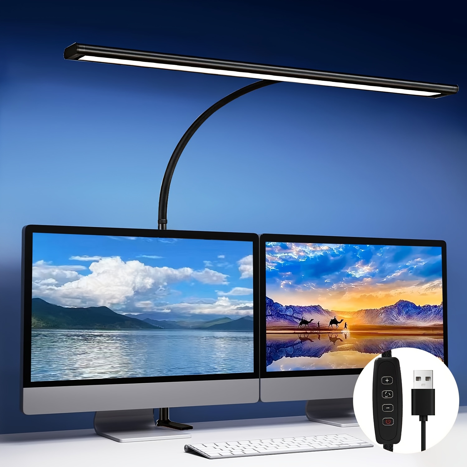 

1pc Jywdlights Dimmable Led Desk Lamp, Adjustable Color Temperature, Flexible Gooseneck, 3 Color , 10 Levels, Usb Powered Tabletop Light With Clamp For Reading, Study, Workbench