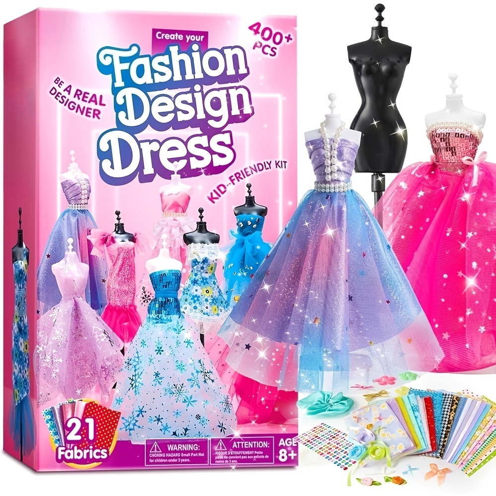 TEMU SYNCFUN Plus de 400 pièces d'artisanat de design de mode pour enfants, arts et loisirs créatifs, kits de couture à faire soi-même avec 3