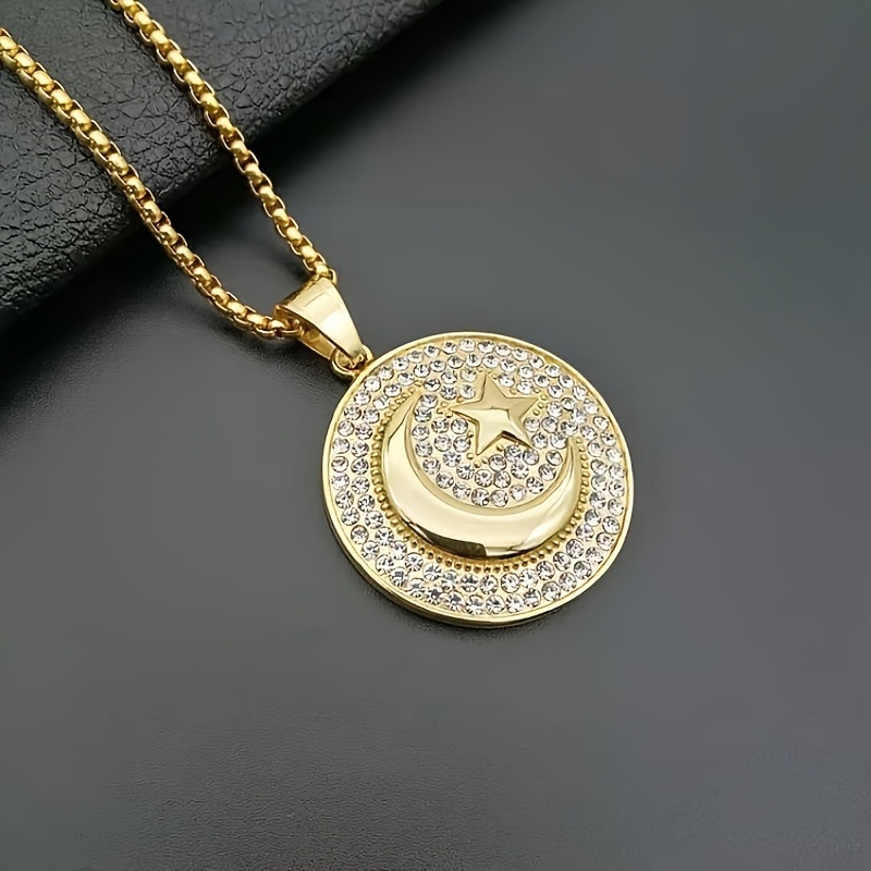 Image of 1pc Of Fashionable Hip- And Moon Medal With Women Pendant Necklace Jewelry Amulet Jewelry