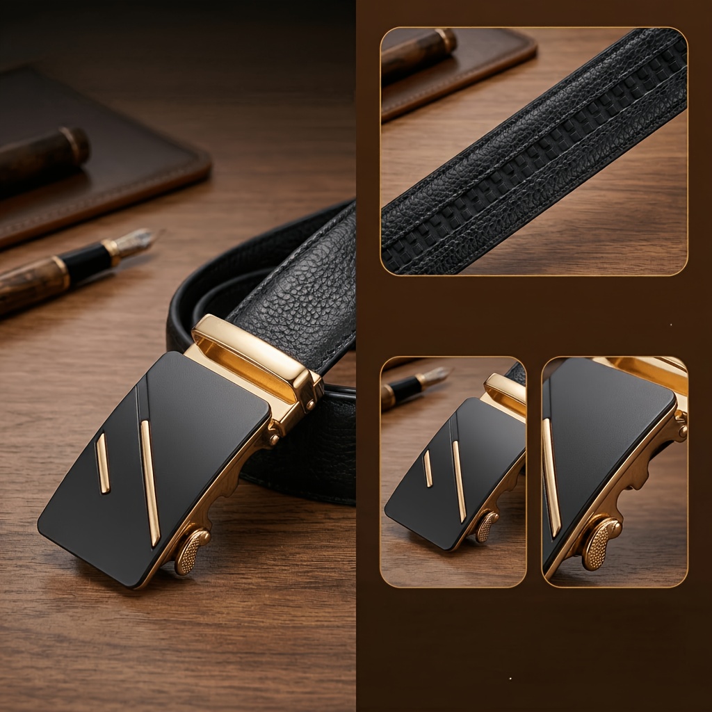 Men's High-Quality Split Leather Belt, Adjustable Length