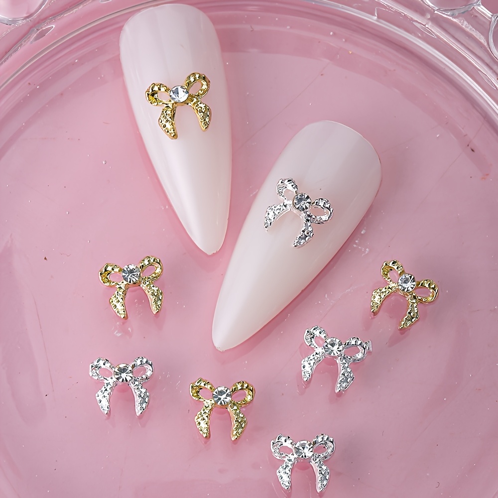 

10pcs 2025 Gifts Simple Nail Jewelry, 3d Alloy , For Decorating Nails, Shoes, Clothes, Bags, And Crafts, Girls, Supplies