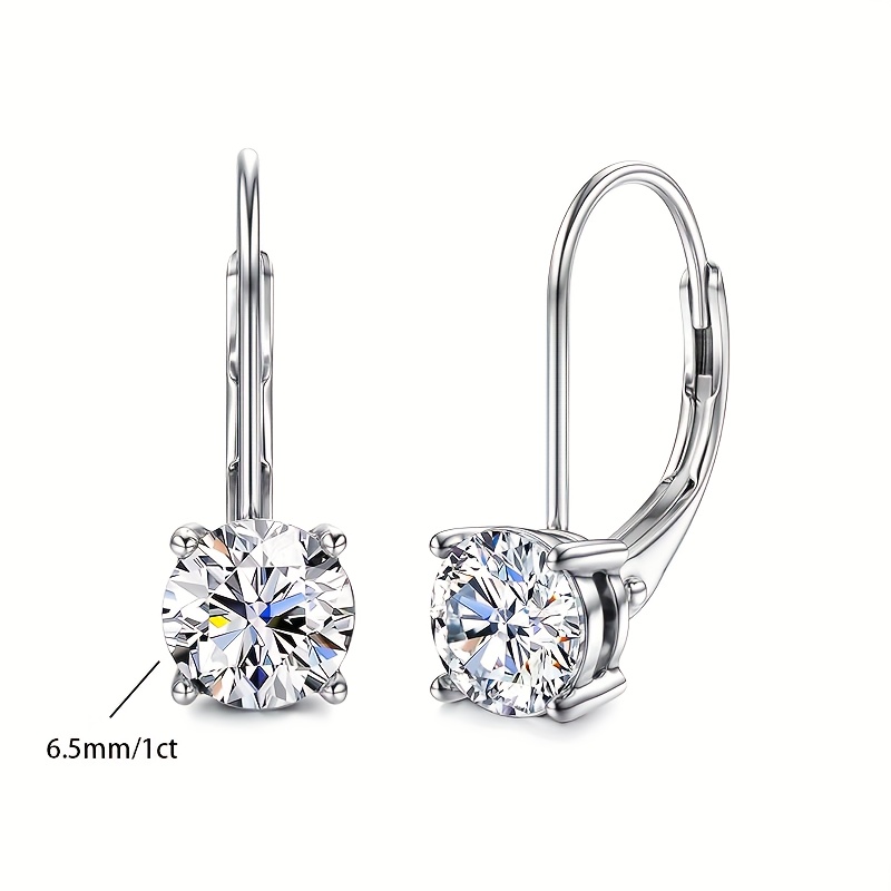 925 sterling silvery moissanite earrings 1 0 carat bright round cut laboratory planted moissanite earrings 925 silvery with 1 5g pendant moissanite leverback pendant earrings   with exquisite gift box Product details 5