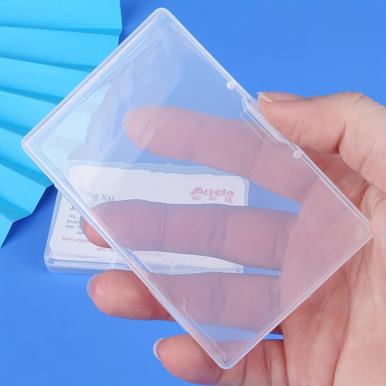 TEMU 8pcs Boîte à cartes de visite carrée transparente, Boîte à cartes à , Emballage de cartes d'équipement de pêche, Boîte à accessoires, Étui à