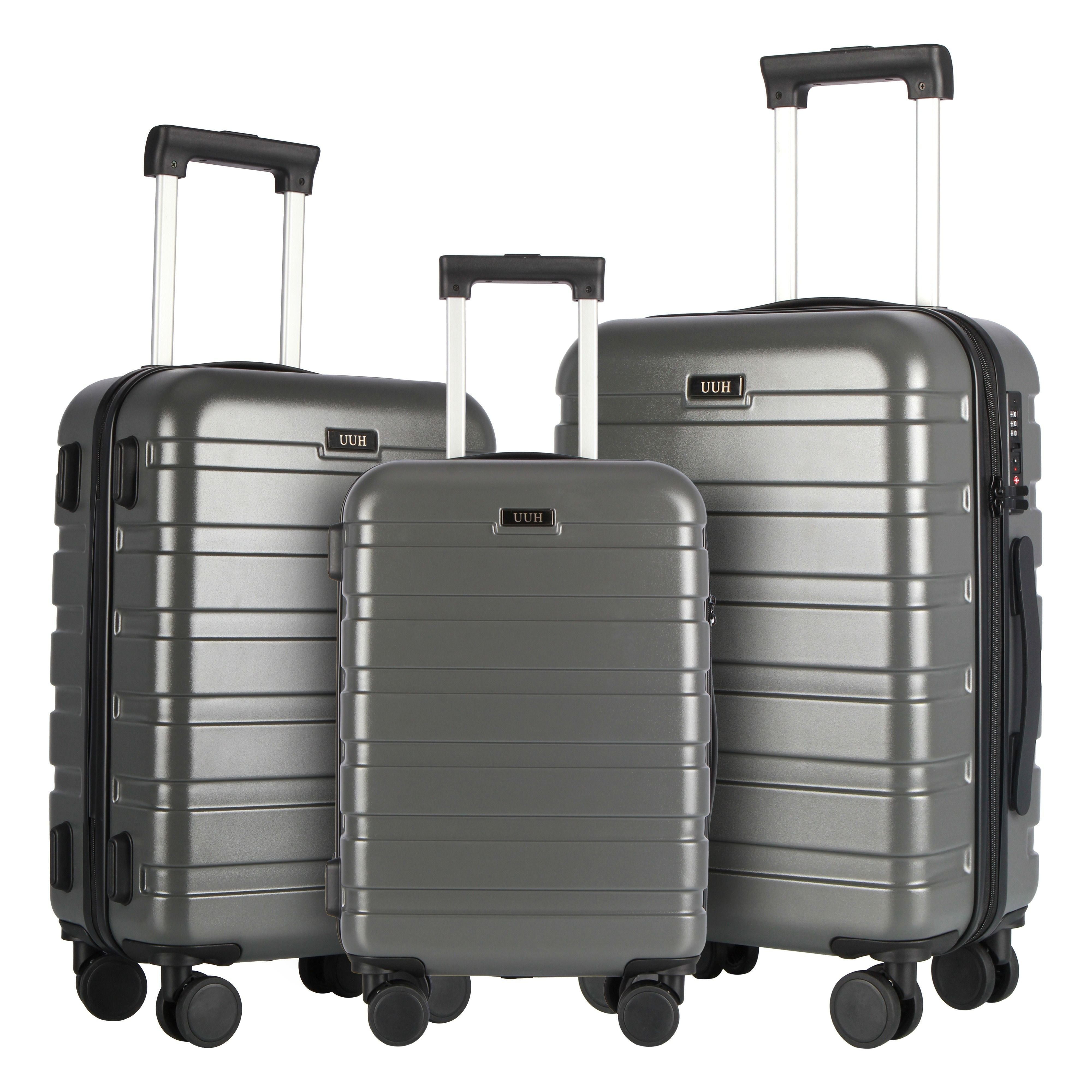 

Uuh 3pcs Suitcase Set, Lightweight Luggage With Tsa Lock, 20/24/28 Inch, Large Capacity Durable Luggage, Waterproof Family Luggage Set