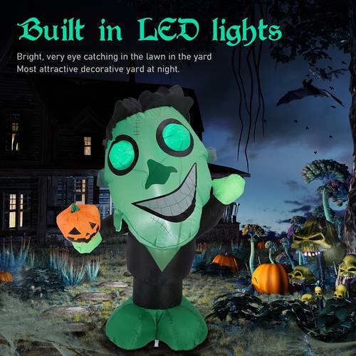 3 9ft inflatable with pumpkin big eyes led lights ip44 waterproof outdoor holiday yard decor for garden lawn party