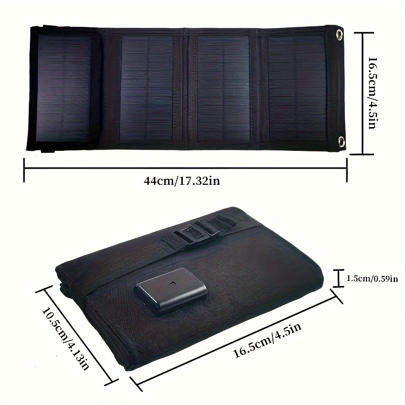 20w Solar Folding Charger 8w Usb Port Portable Outdoor Power - Temu