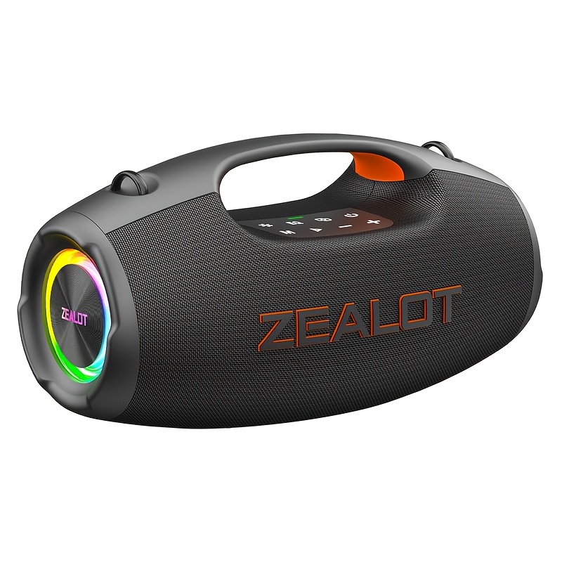 TEMU Zealot S86 60w Output Power Portable Subwoofer With Rgb Color Lights, Supports Mobile Phones, Computers, And Televisions. Sd, Usb, Aux,