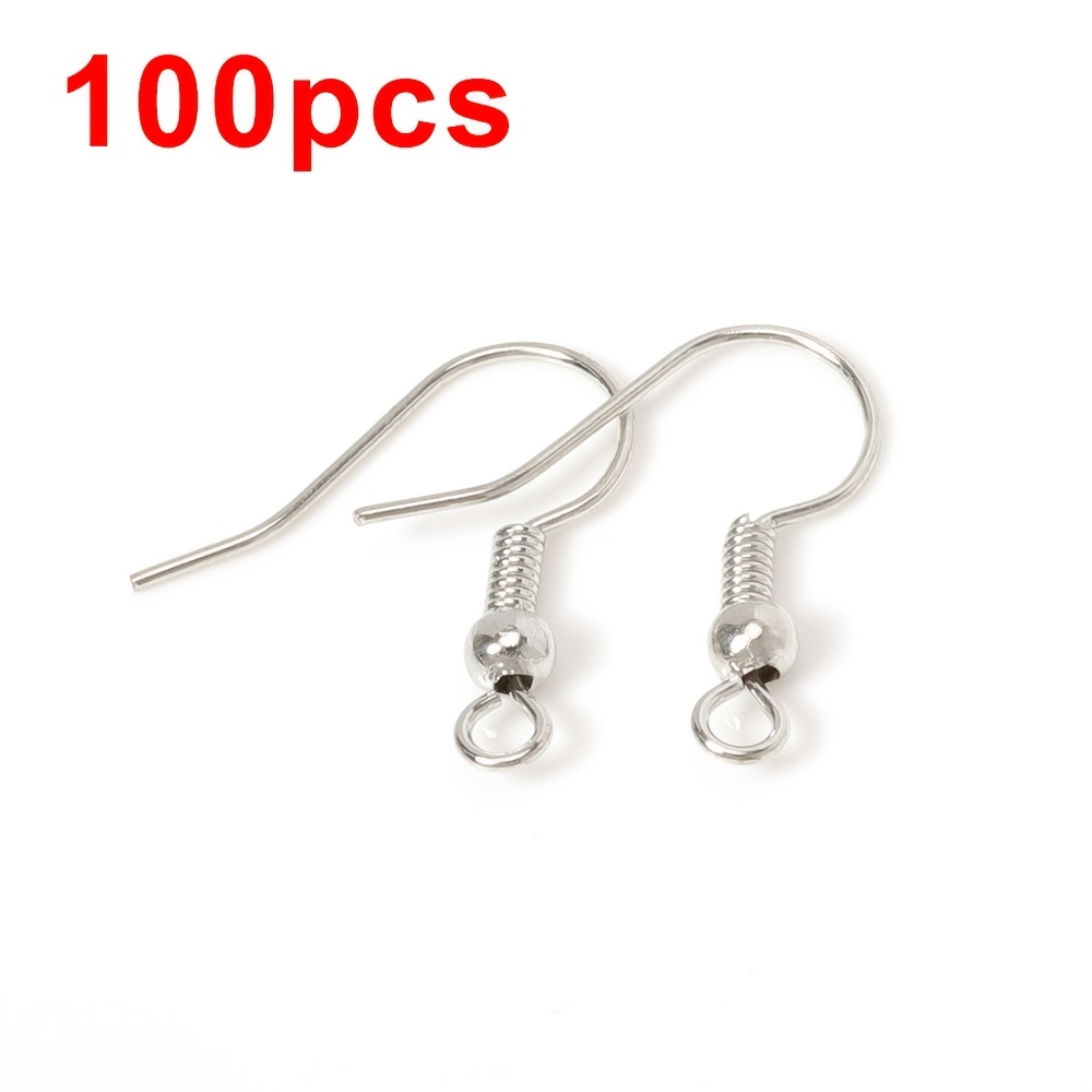 TEMU 100 piezas de Ganchos Metálicos para Pendientes con Cierre de Alambre y Dijes de Abalorios, Accesorios para Hacer Joyería DIY al Por Mayor