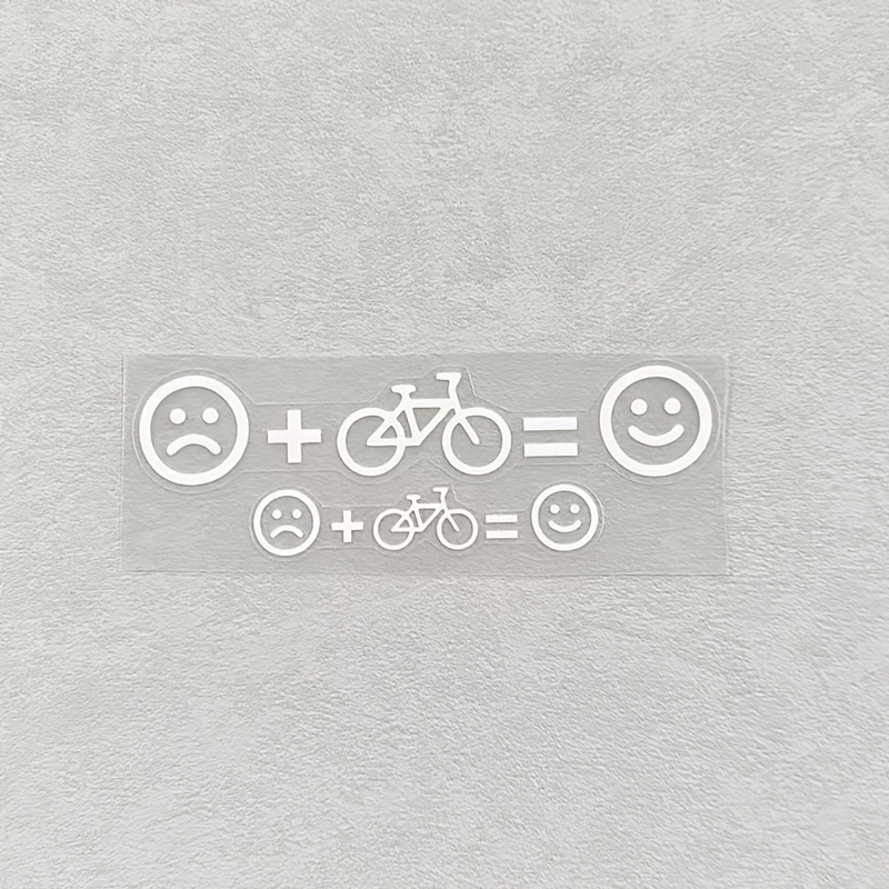 TEMU 2pcs (1pc Large And 1pc Small) Happy Cycling Stickers, Decals For Mountain Bike Frame And Front Fork, "ride When You're " Decor Stickers, Fun