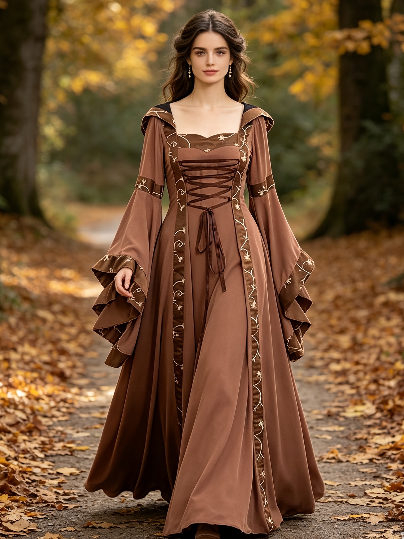 brown maxi dress fall Scarlette Brown Maxi Dress main image 0