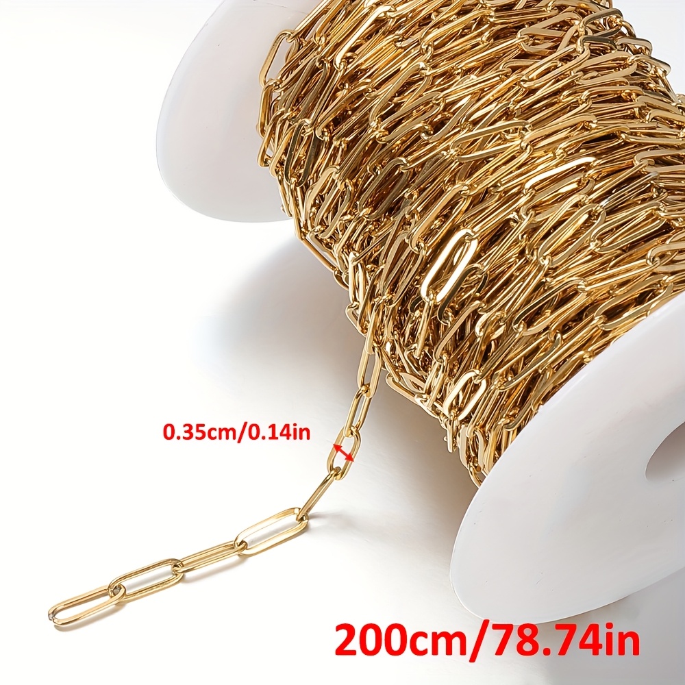 Image of 2 Meter Stainless Steel 2.5/3.5/4/4.5mm Frame Chunky Chain Closed Chain Necklace Bracelet Jewelry Making Jewelry Chain