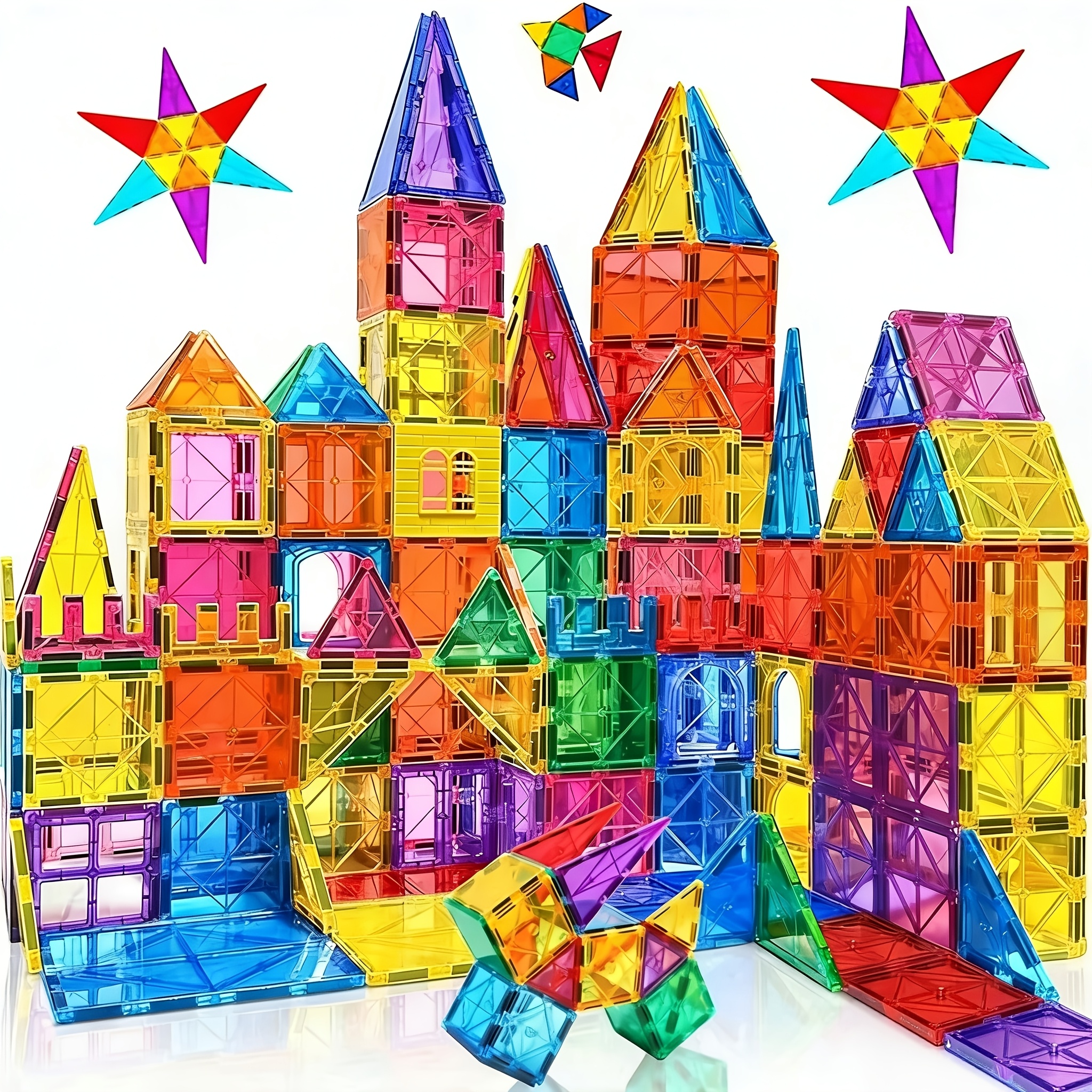 TEMU Dalles Magnétiques, Ensemble de de Construction Magnétiques, 60 pièces, Convient aux Enfants, Garçons et Filles, Cadeau de Fêtes