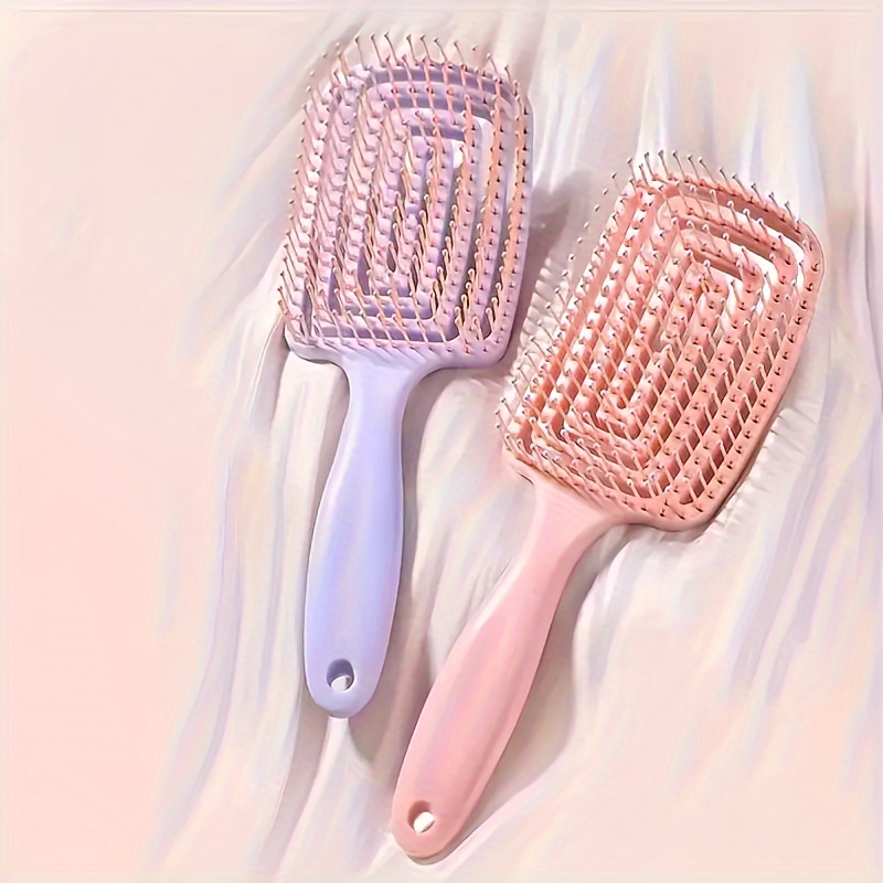 Fenteer Selbstreinigende Haarbürste – Teleskopisch, Für Alle Haartypen, Rosa, Ca. 25x5 Cm