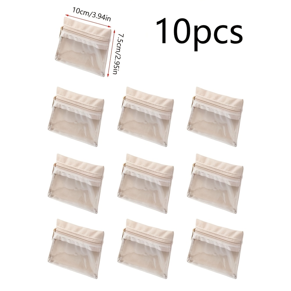 TEMU Lot de 10 sacs scellés transparents, sacs de rangement pour papeterie, sacs à bijoux -oxydation, adaptés pour bijoux dorés et , boîtes à bijoux