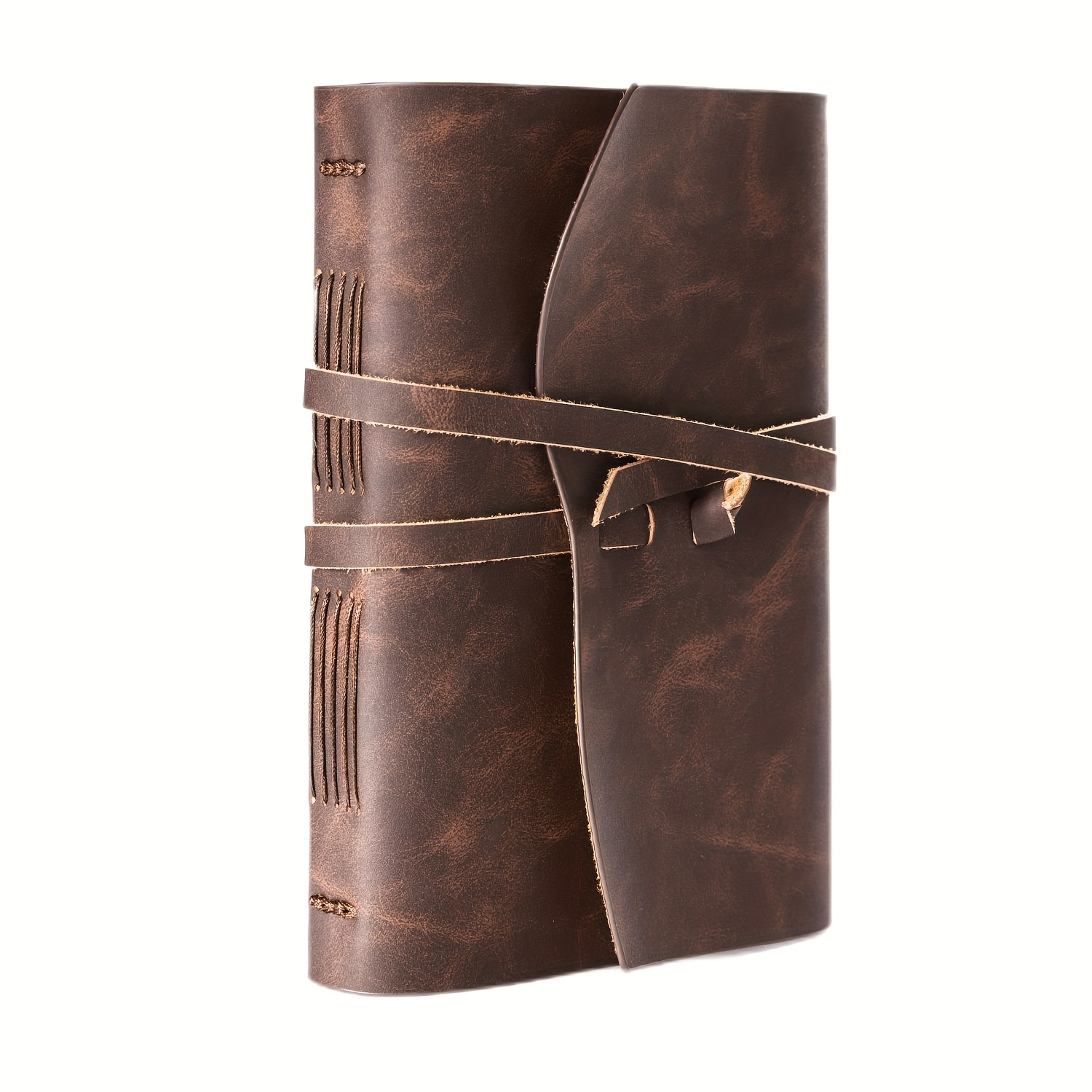 

Elegant Genuine Leather Journal Notebook - With Golden Band, 260 Pages, Ideal For & Travel, Gift For , Artists - In Grey, Brown, Red, Blue, Leather Notebook