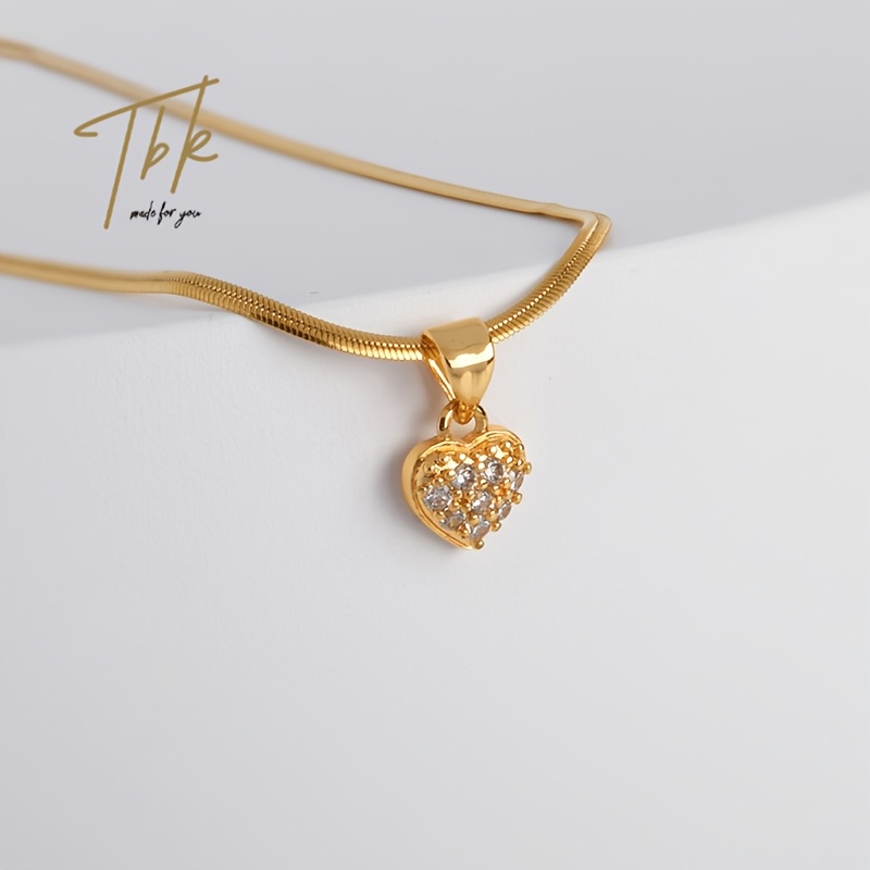 Women's 18K Golden Plated Heart-Shaped Pendant Necklace