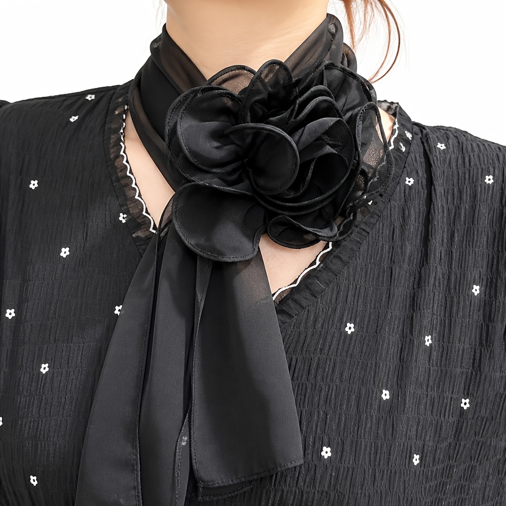 TEMU Écharpe Wai pièces en organza multicolore, tridimensionnelle main avec écharpe longue pour femme, occasion formelle, bal, cadeau de la