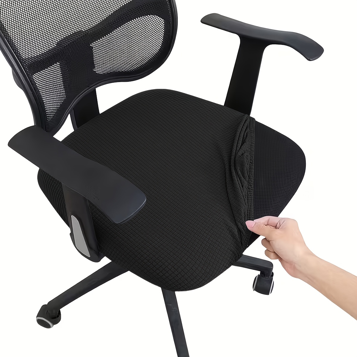 1pc Corn Jacquard Fleece Office Chair Cover Office Chair Protective Cover With Straps Anti-slip