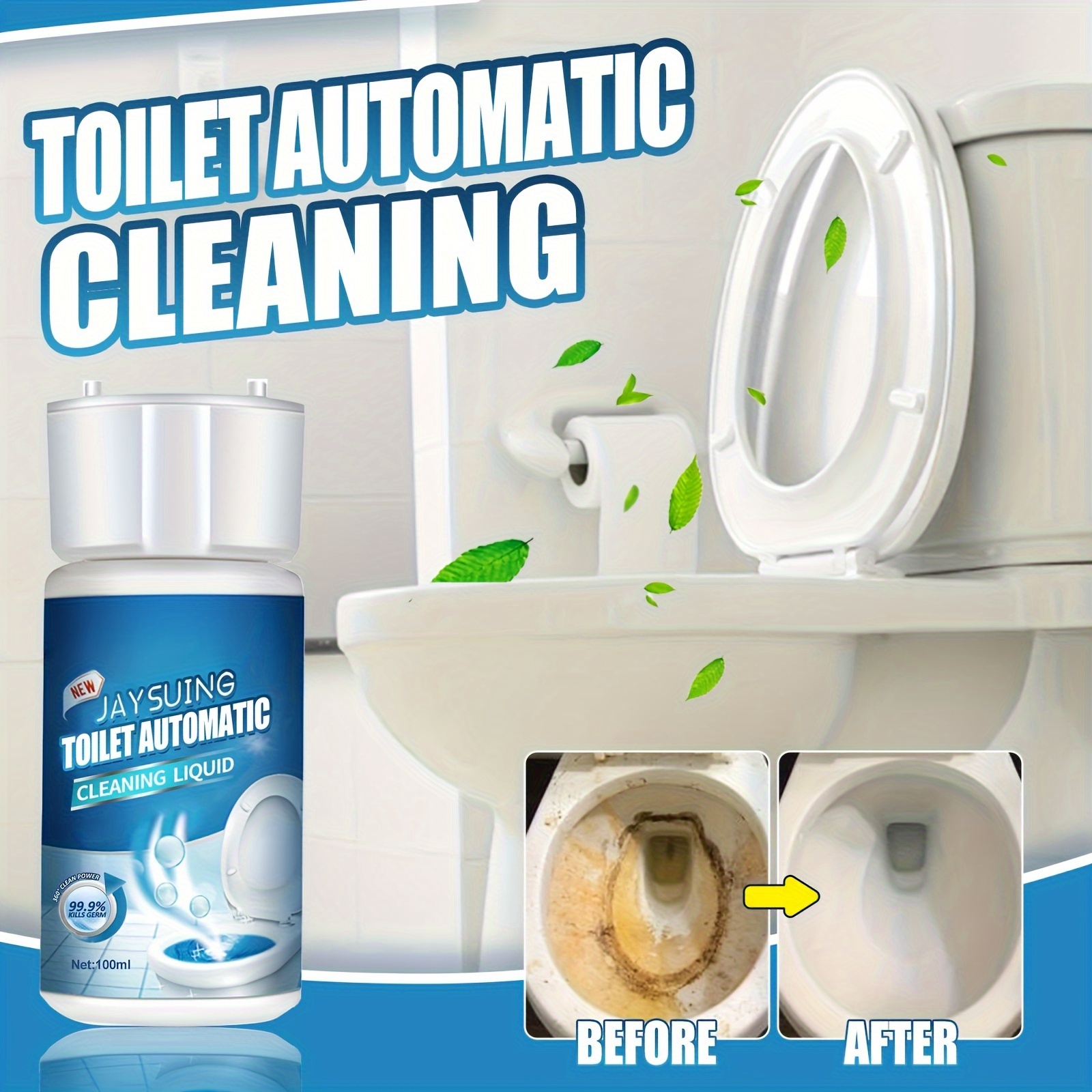 Powerful Toilet Bowl Cleaner Removes Stains Odors And Urine Deposits ...