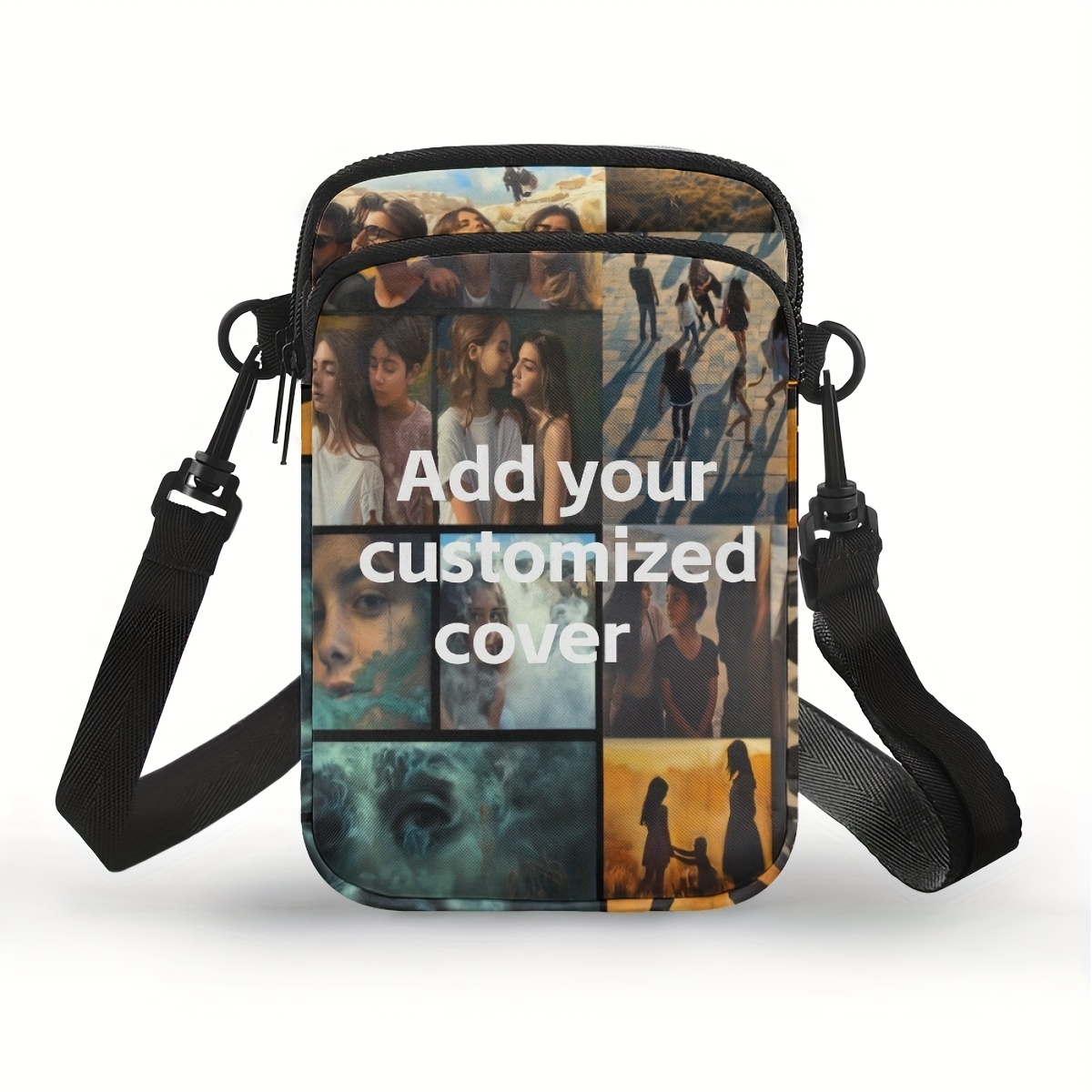 TEMU Customizable Photo & Text Personalized Design, Adjustable Strap, Lightweight Polyester, Perfect Gift For Family, , Boyfriend, Girlfriend - Ideal