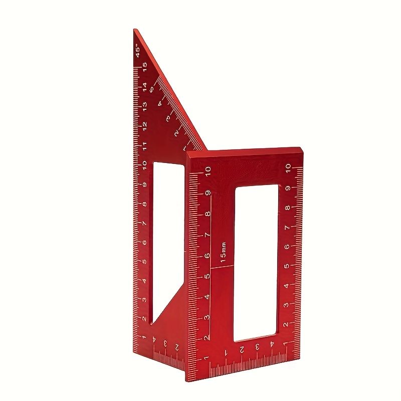 Image of 1pc, 45 90 Aluminum Alloy Square Woodworking Marking Ruler Multifunctional Ruler Is Suitable For Professional Measuring Ruler Of Woodworking Tools.