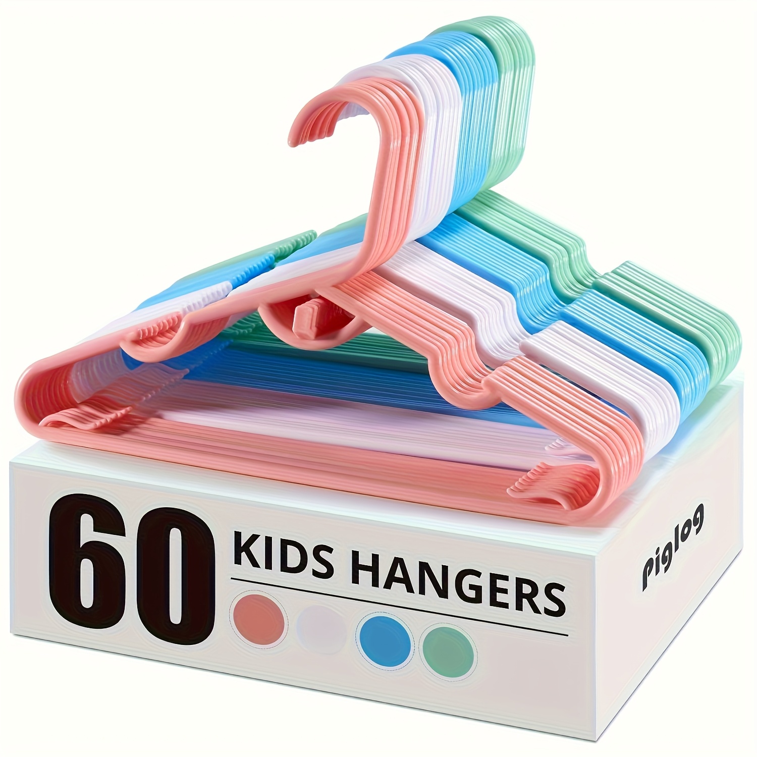 60 baby-kleiderbügel, farbige kleiderbügel für babys, stapelbares design kinderkleiderbügel, platzsparend, langlebe 11.4 zoll bügel,   für kinder- und säuglingskleidung, kleine kleiderbügel für schränke