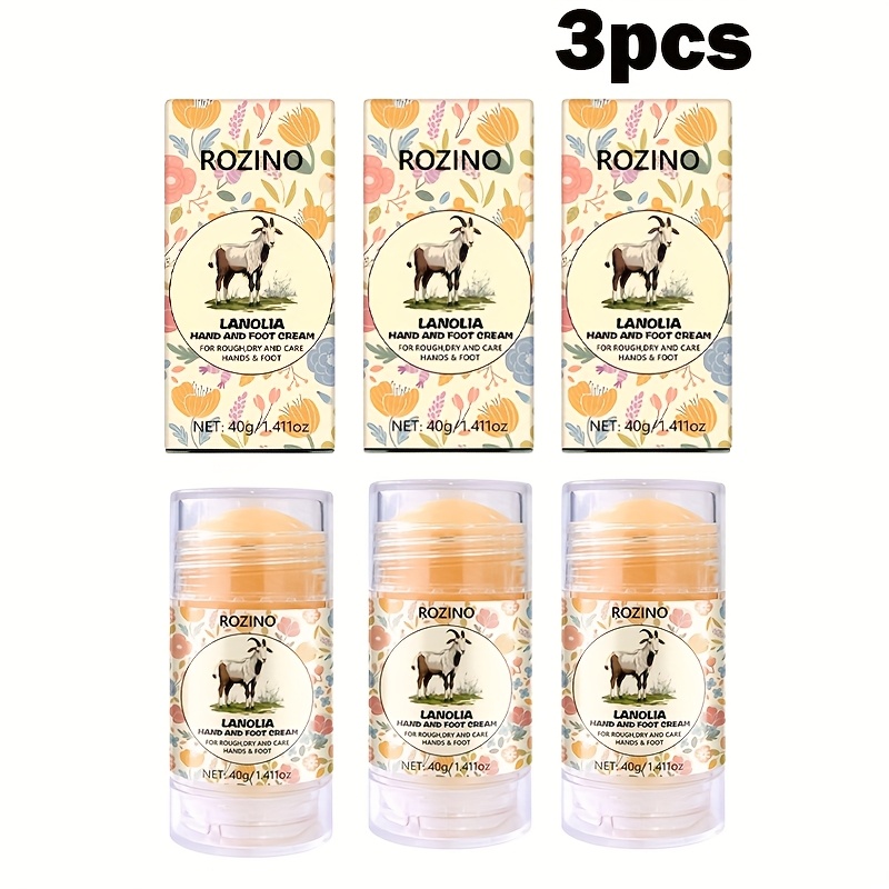 Image of 3pcs Dry Cracked Foot Cream, Stick Design, Easy To Carry And Use, Hydration And Moisturizing Effect, Lasting Moisturizing, A Of Uses, Used For Hands And Feet, Ankles, Elbows And Other Dry Parts