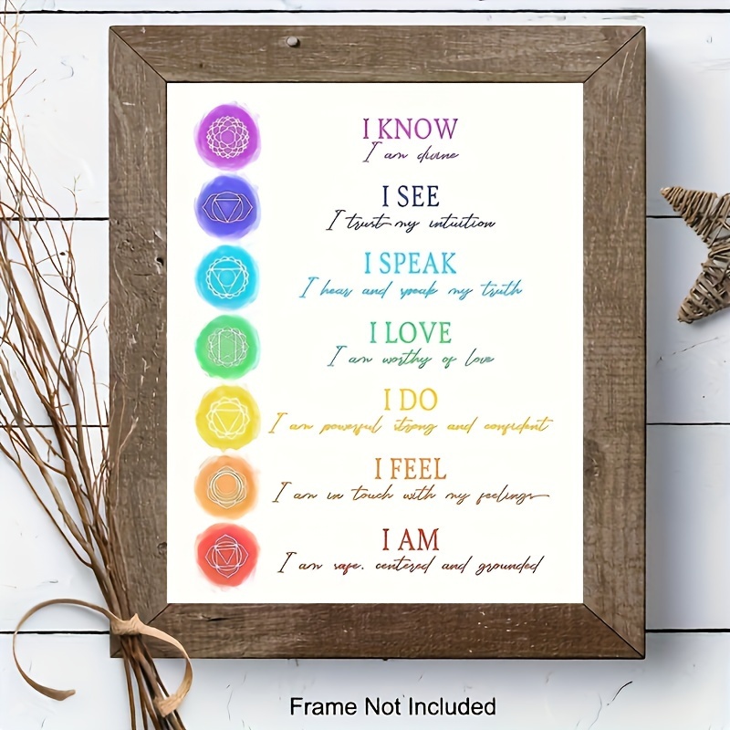 

7 Chakra Affirmations Watercolor Print, 8x10 Inches, , Inspirational Art, & Spiritual Wall Decor, Gift For Artist & Friends, Home &