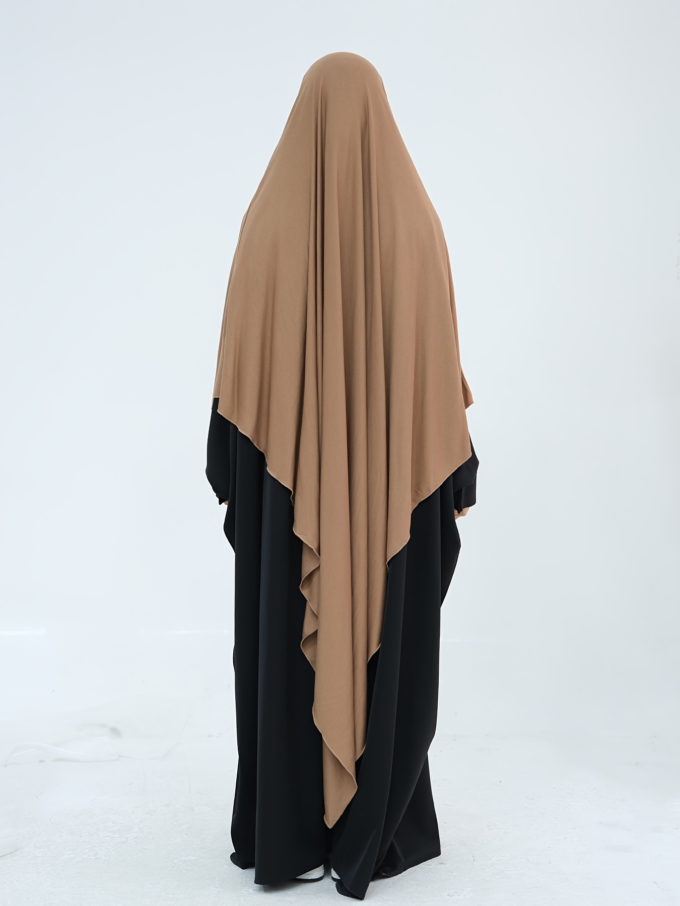Solid Color Khimar Jersey with Extra Wide Headband -   Women   Wear, Abaya Prayer Robe, Foulard, and Dubai Hijab Outfit