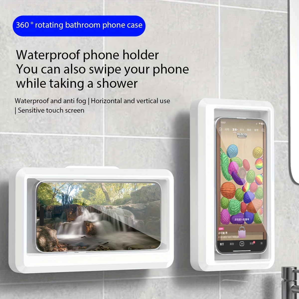 Shower Phone Holder Waterproof Rotatable Waterproof Lazy - Temu