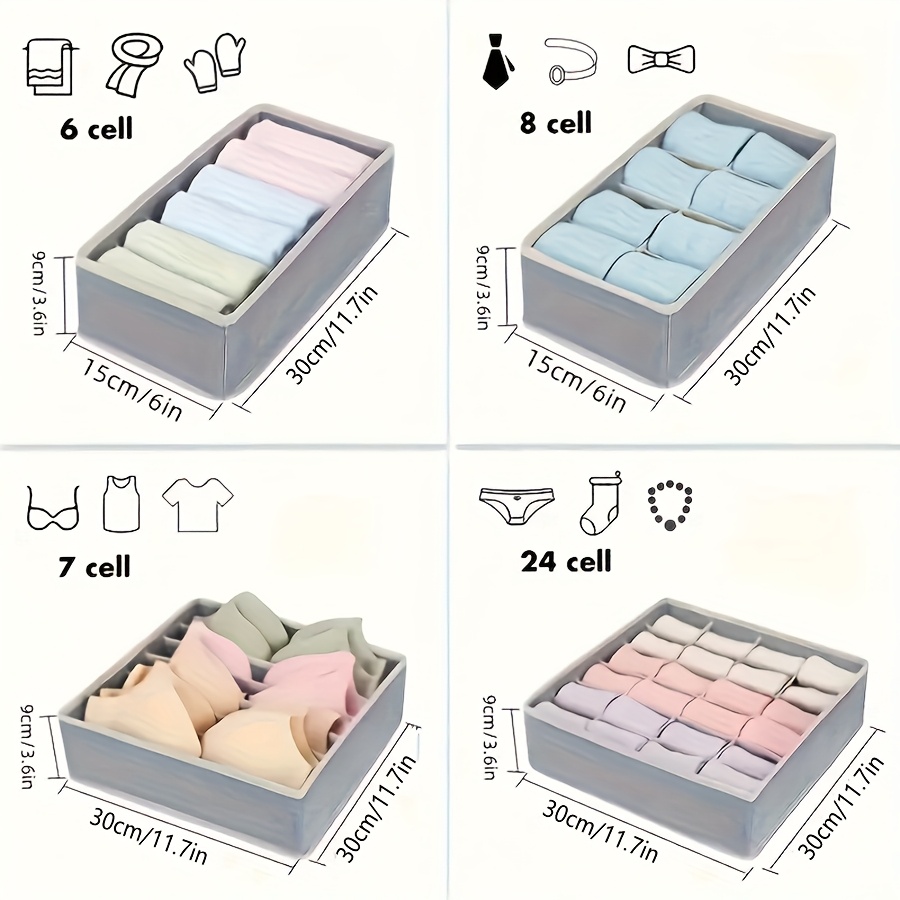 6/7/8/24-grid Lace Bra Storage Box, Underwear And Sock Organizer