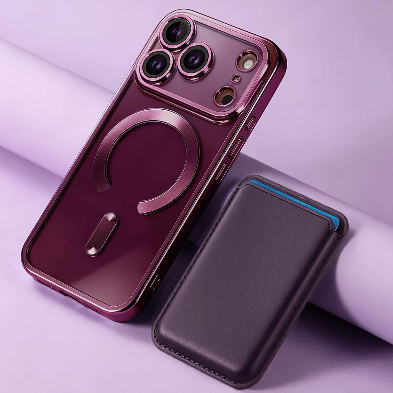 TEMU Phone Case - 2pcs Luxury Plating Clear Magnetic Wireless Bag Phone Case For Iphone 18 Pro Max 18 Pro 17 Pro Max 17 Pro 17 16 Pro 15 Pro Max 15