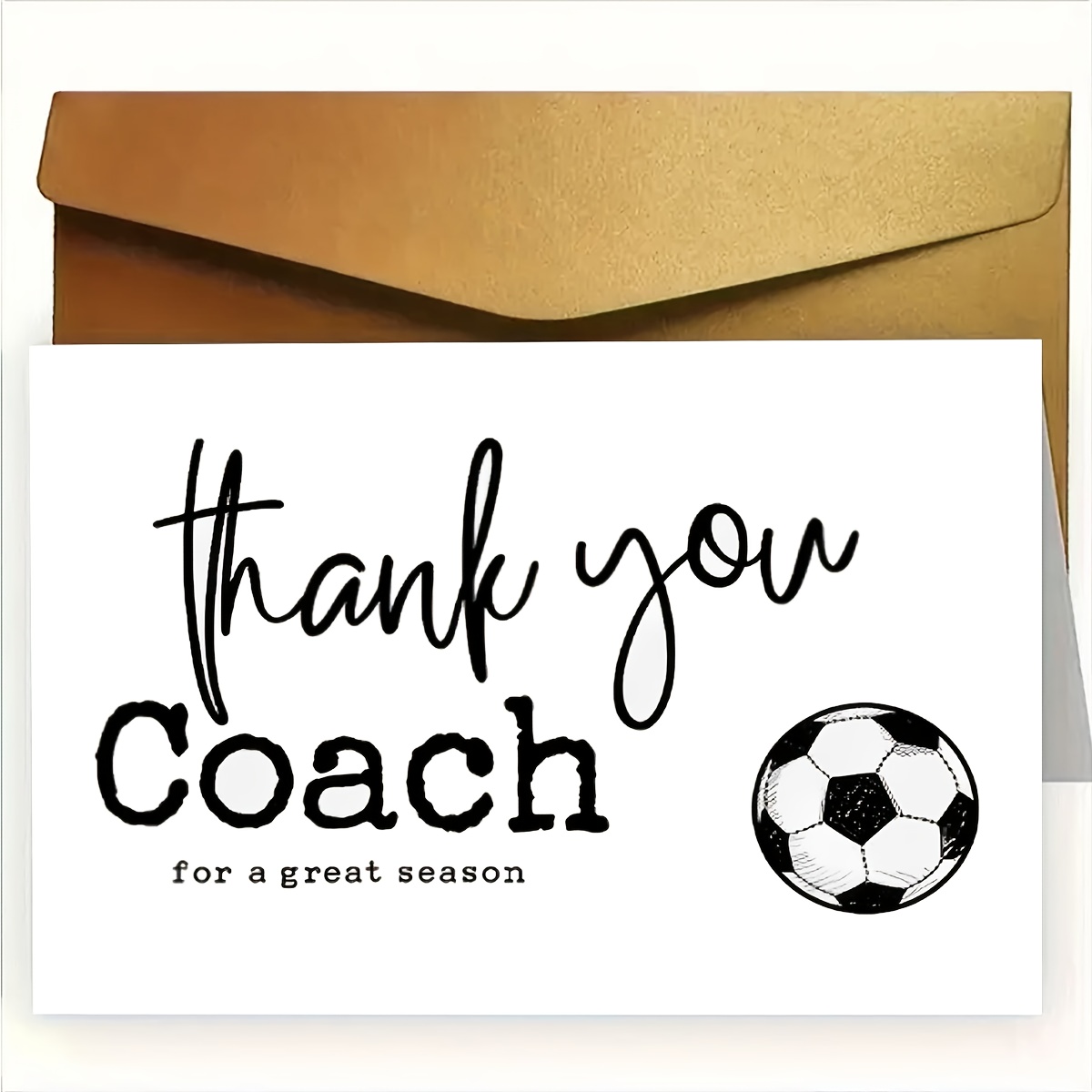1pc This Creative Football Thank You Card, "thank You, , For A , " Is Perfect For , Graduation, Or Holiday Thank You Gift. This With An Envelope