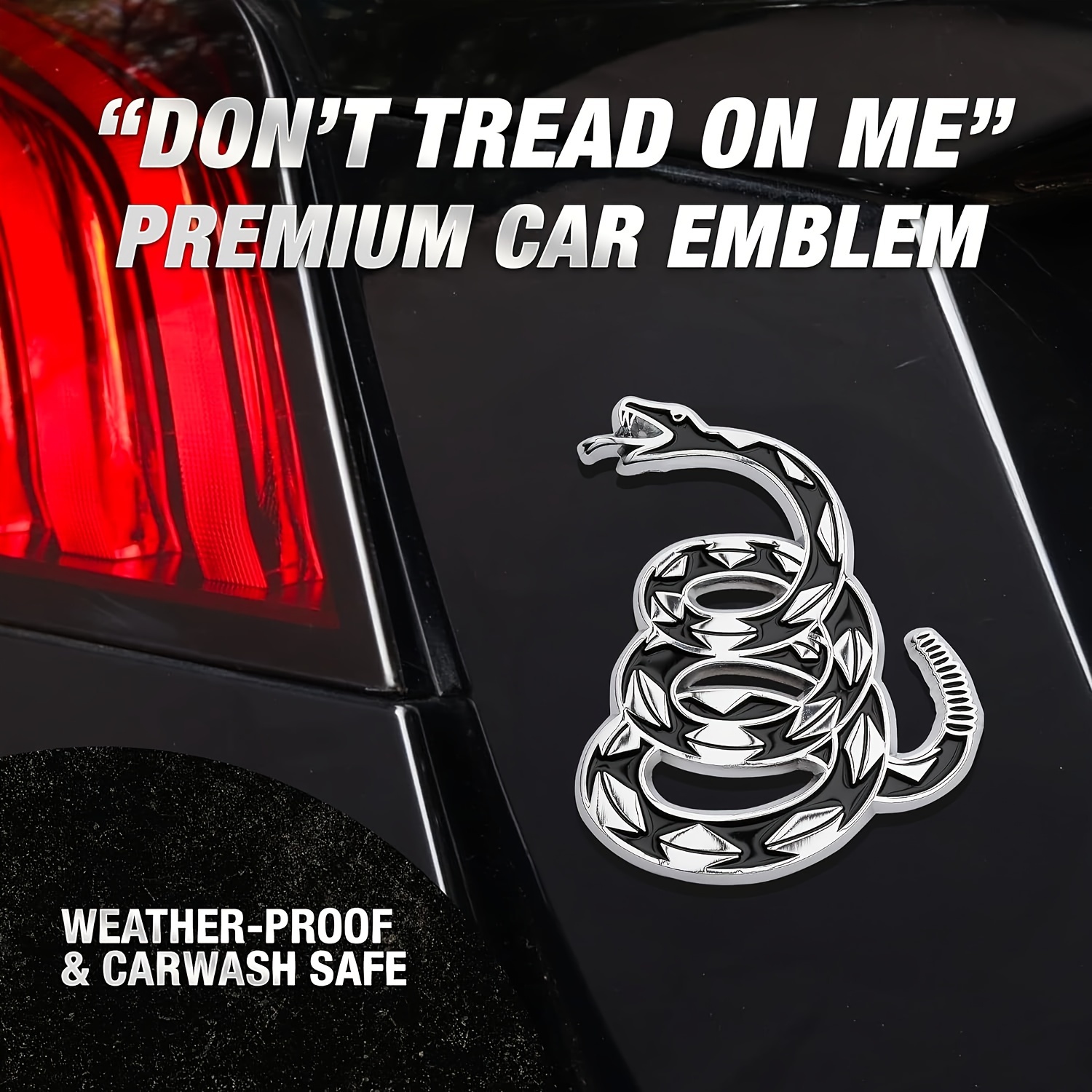 3d Snake Decal Cars Don't Tread Metal Car Emblem Badges - Temu