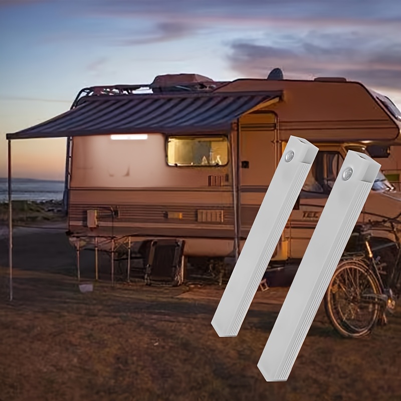1pc Wireless LED Motion Sensor Light Strip - Rechargeable Magnetic Night Light for RVs, Kitchens, Wardrobes & Hallways, USB-Powered, Energy-Efficient, Easy Installation, Low Voltage, 400mAh Battery, Polymer Material, Rechargeable Motion Sensor Light RV Interior Lighting
