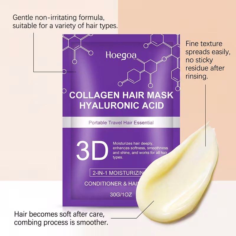 hoegoa collagen 2 in 1 moisturizing conditioner and hair mask portable travel hair essence nourishes hair enhances smoothness and suitable for all hair types gift idea 30g 1oz Product details 3