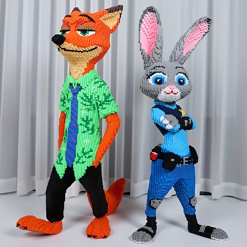 20000pcs     judy rabbit   fox building blocks party game figures diy craft cartoon creative toys for adults halloween christmas birthday gift