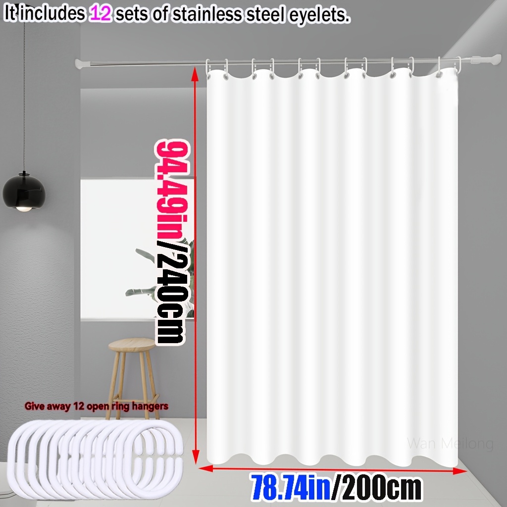 Image of Shower Curtain, High-end Shower Curtain, Partition Shower Curtain, Bathroom Partition Curtain, Door Partition, Shower Partition, Unprinted Shower Curtain