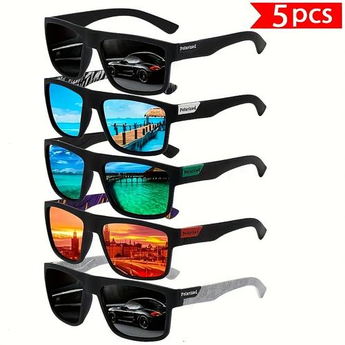 3 5pcs mens and womens fashionable glasses for couples 2025 new retro trendy polarized glasses a must have for summer with pc lenses and metal hinges