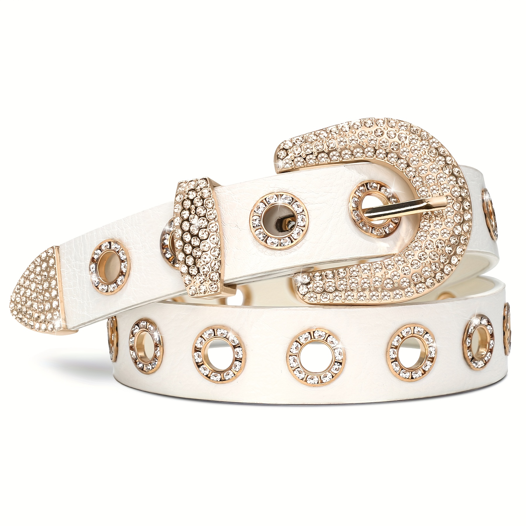 womens punk grommet belt vintage studded rock - Temu display picture 1