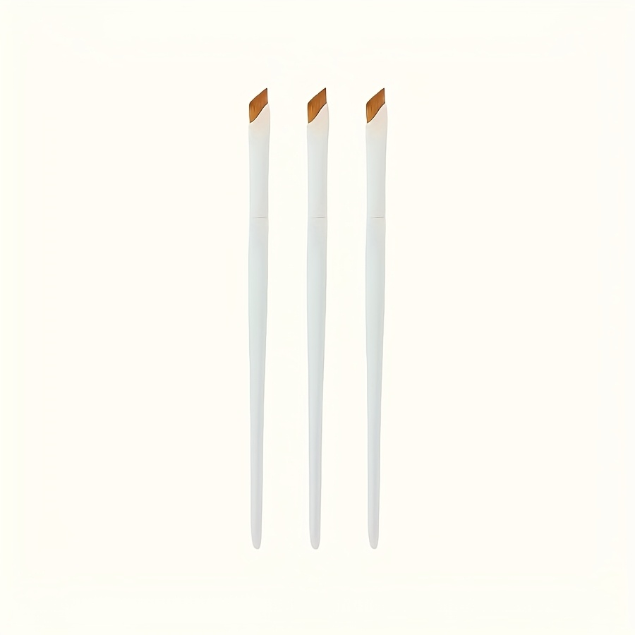 Porcelain White Angled Eyeliner and Eyebrow Brush Set