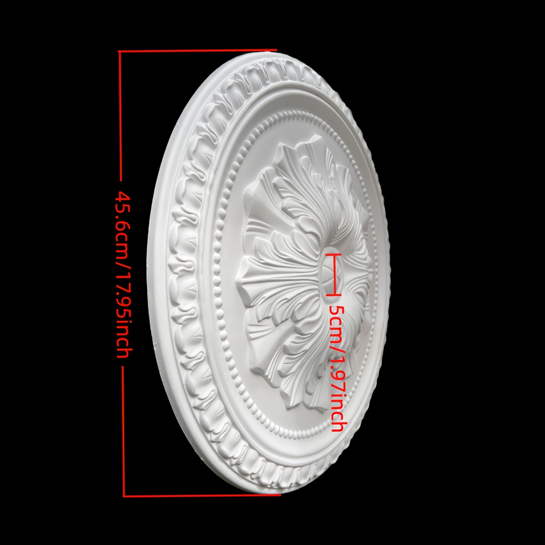 Large 3D Sculpted Ceiling Medallion, Classic Round Shape