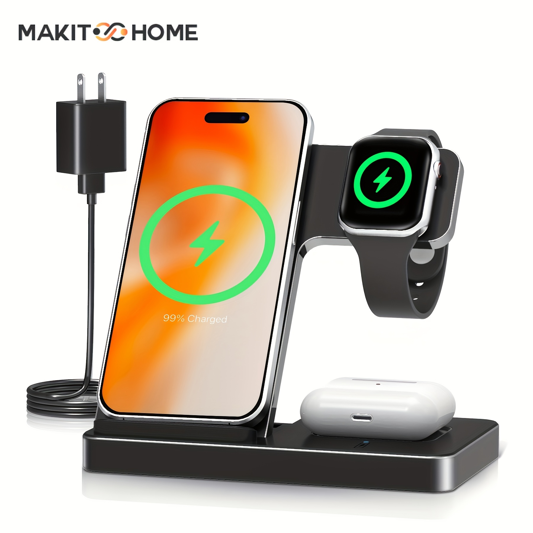  portable 3in 1 fast wireless charger foldable wireless charging station suitable for iphone 16 15 14 pro max   11 for iwatch   6 5   se for   3 2 pro multiple devices valentines day gifts and birthday gifts