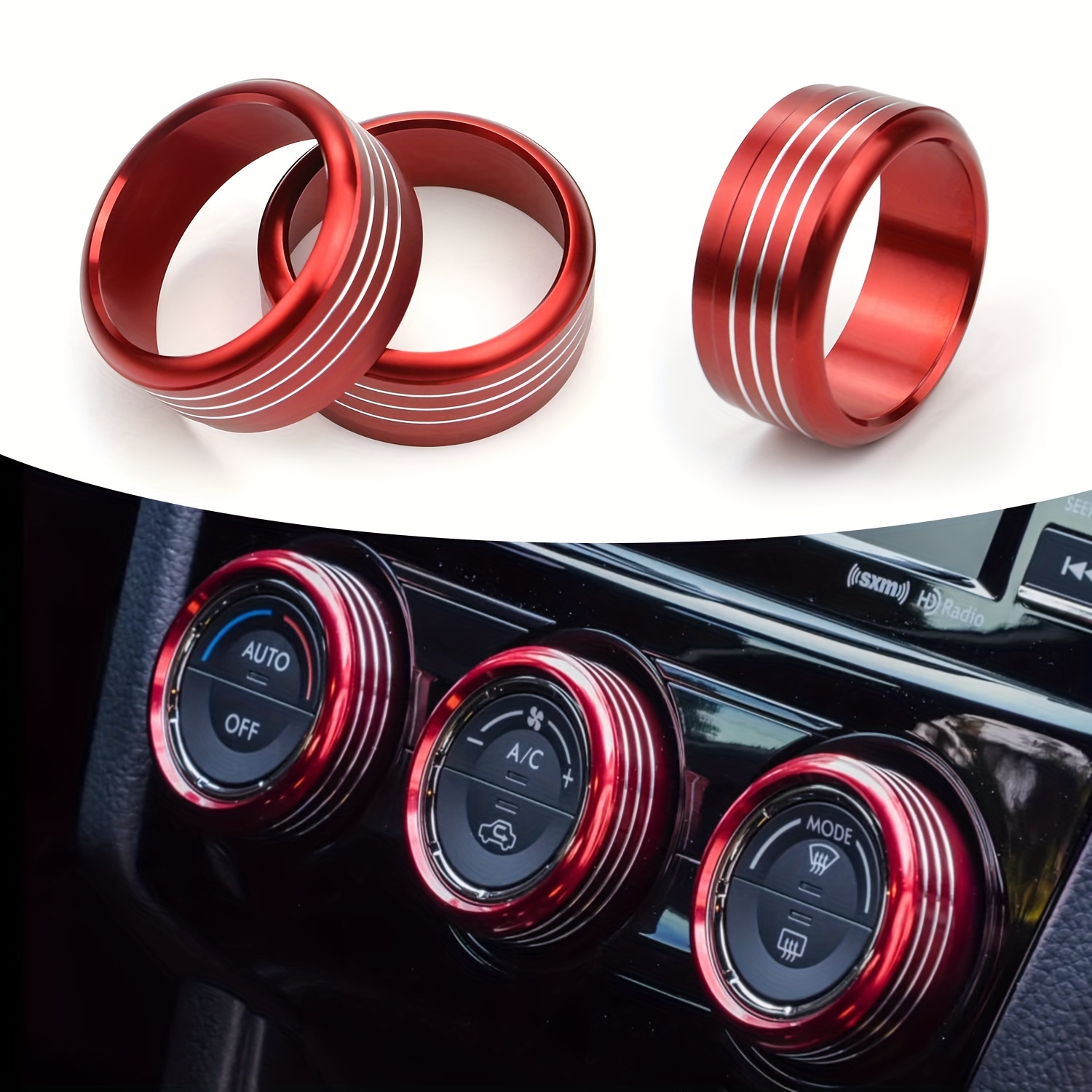 

3pcs For Ac Knob Cover Accessory Center Console Switch Volume Temp Control Button Ring Trim For Forester 2014-2018, For Crosstrek Xv 2013-2017, For Impreza 2014-2016, Wrx/sti 2015-2020 (red)