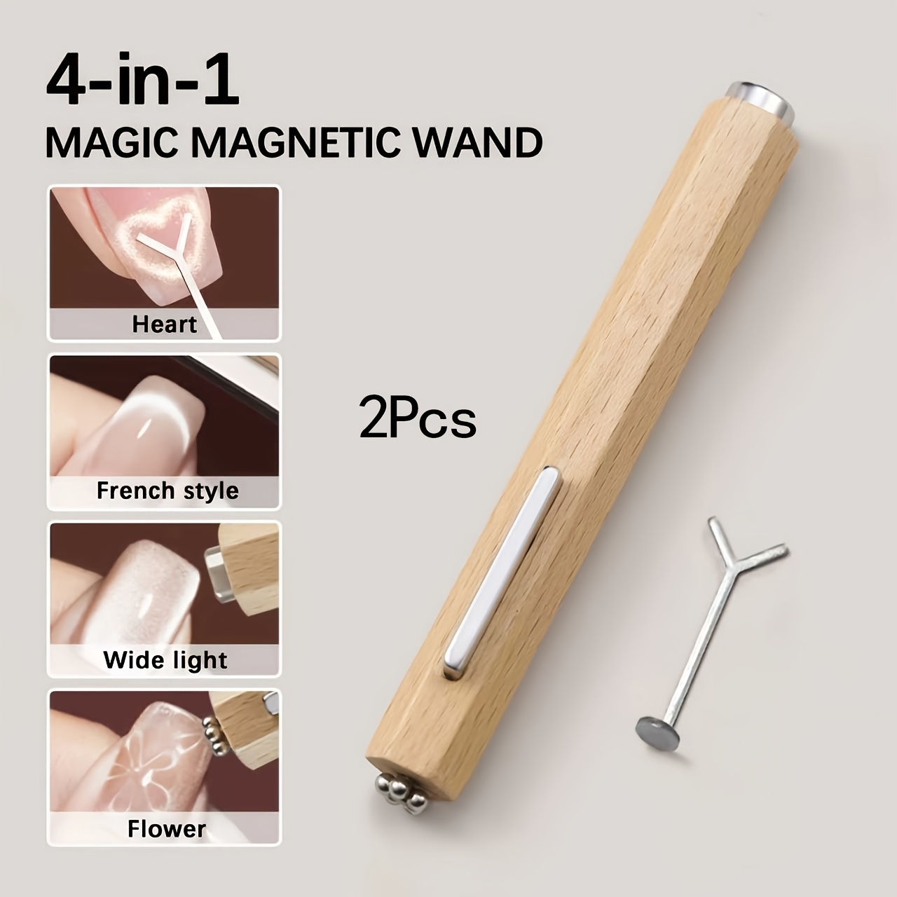 Image of 4-in-1 Cat Eye Effect Gel Nail Polish Magnet Set Heart-shaped Cat Eye Nail Art Tool Gel Nail Magnet Tool Perfect For Nail Salons And Diy