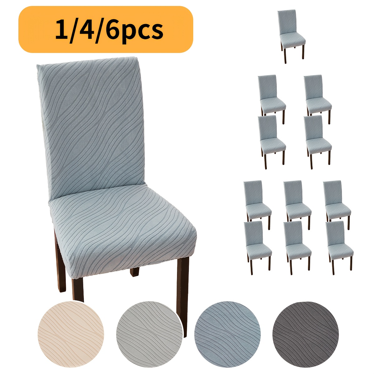 1/4/6 Stück Jacquard Fleece Stoff Stuhlbezug * für Restaurant, elastischer Esszimmerstuhlbezug, abnehmbarer und waschbarer Stuhl Schutzbezug * für Küche, Zuhause, Restaurant